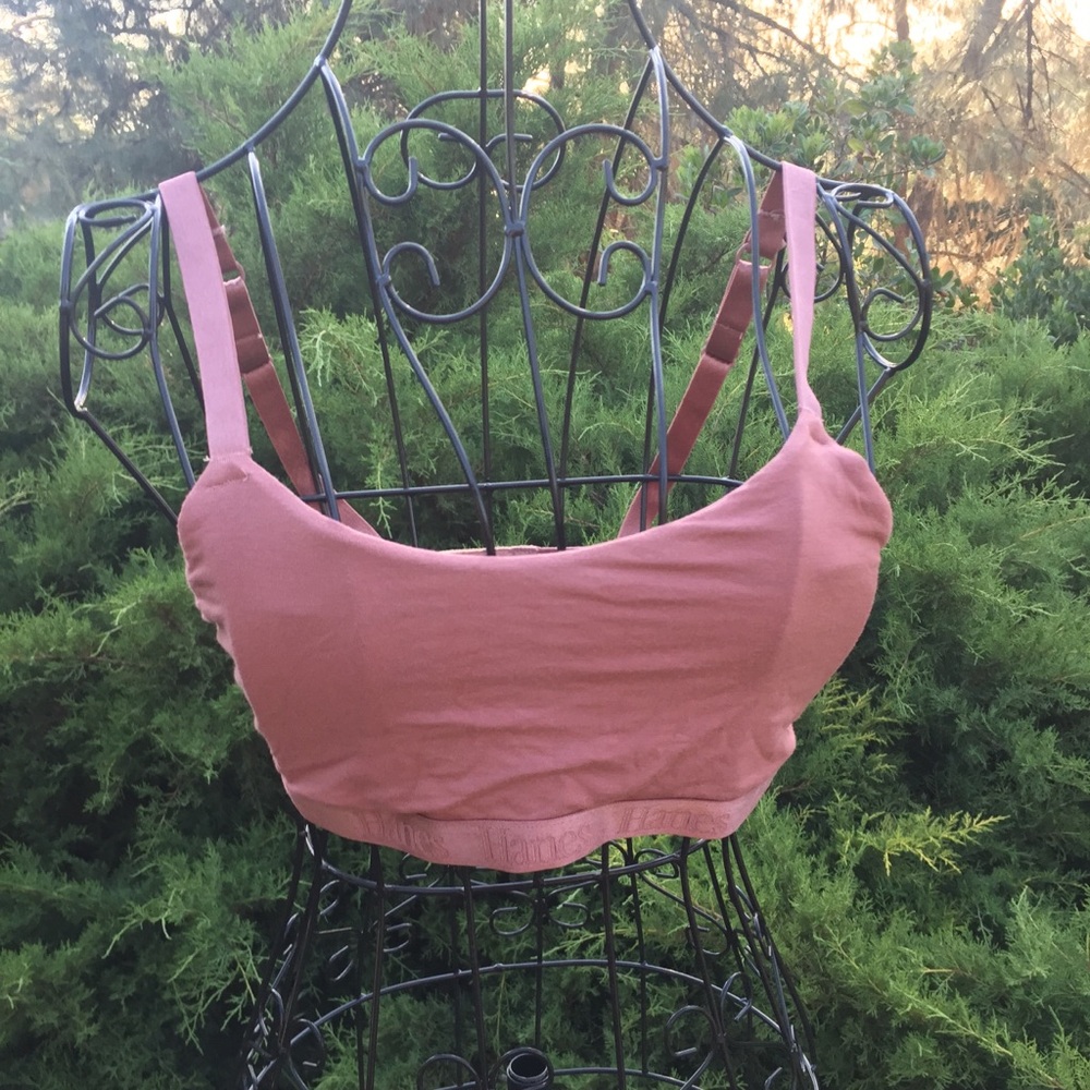 Hanes Mauve , dusty rose soft cotton / spandex blend Bra